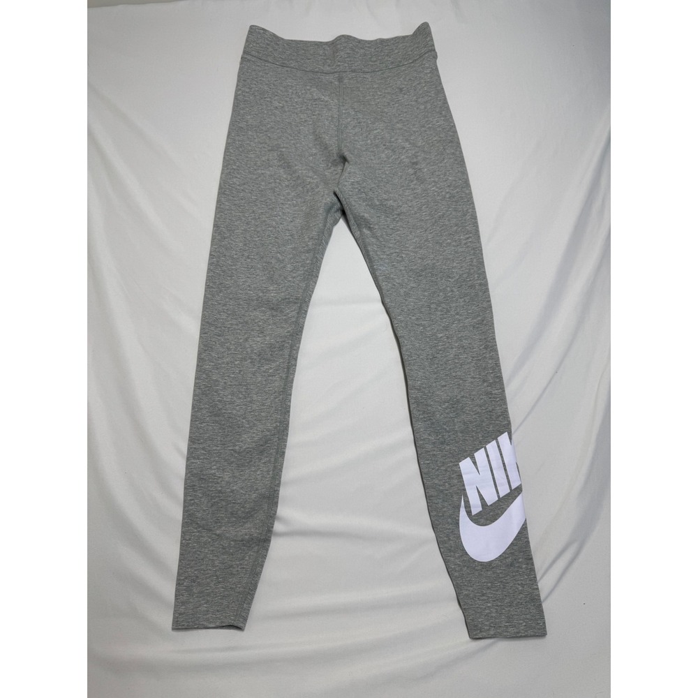 Nike Sportswear Essential Gray Futura Logo Leggings Small Gym Running Workout